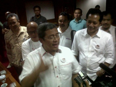 Ketua Tim Pemenangan Prabowo Subianto-Hatta Rajasa Jawa Barat Ahmad Heryawan berjanji akan memenangkan pasangan tersebut secara signifikan. (JABARTODAY/AVILA DWIPUTRA)