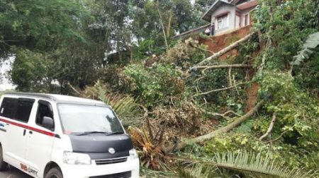Longsor di kawasan Cipatat, Jumat (18/11). (istimewa)